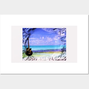 Guitar on the Beach Posters and Art